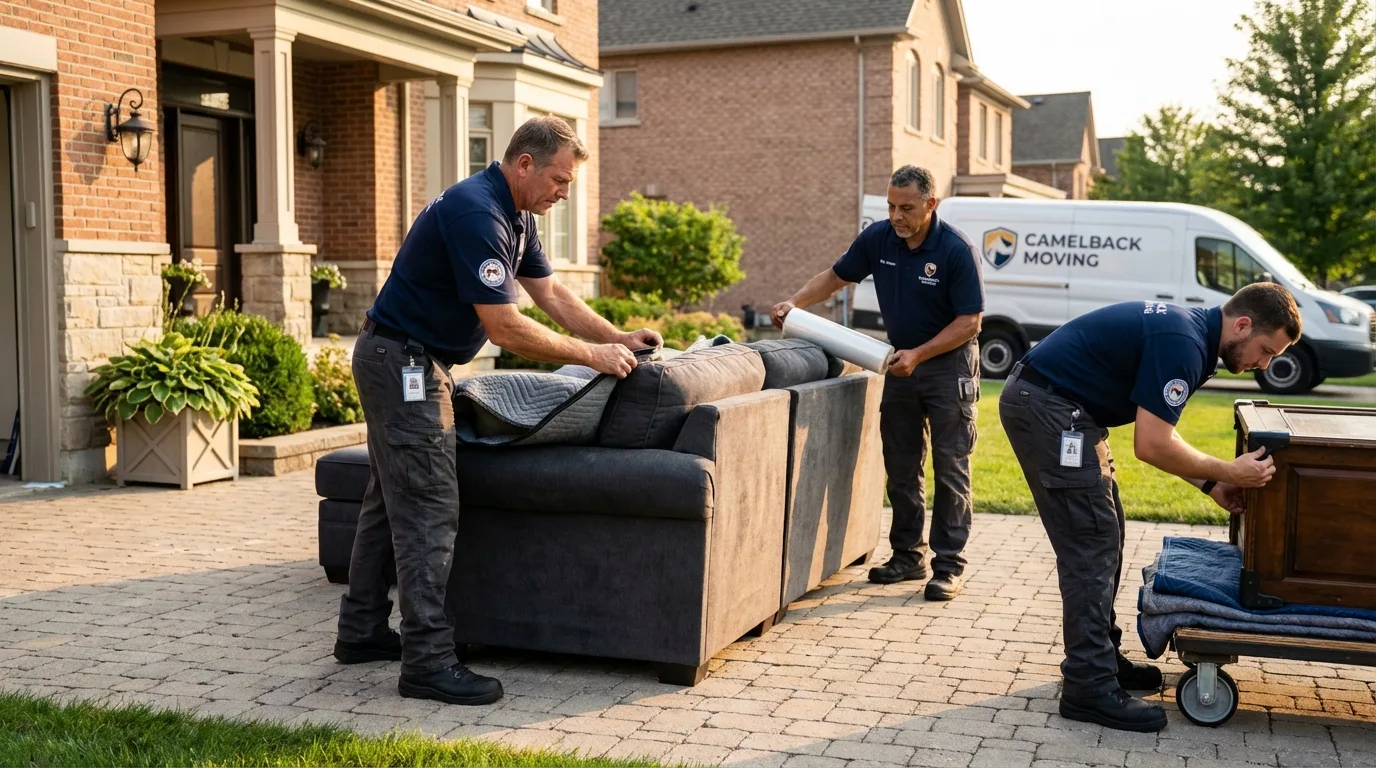 Large estate moving crew wrapping furniture in Carlisle, KY